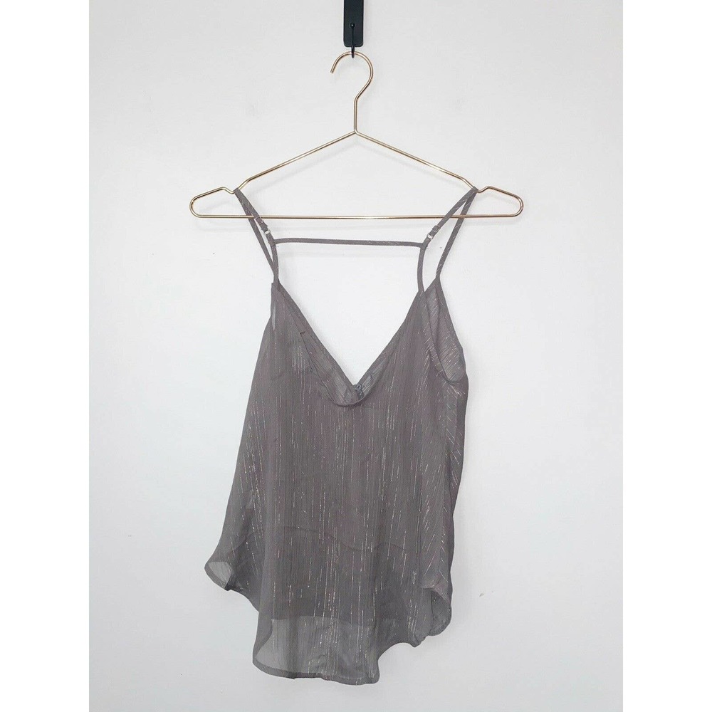 ASTR Silver Gray drape sleeveless Blouse